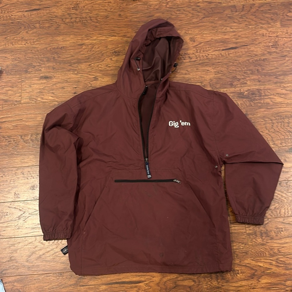 Maroon Gig ‘em rain jacket